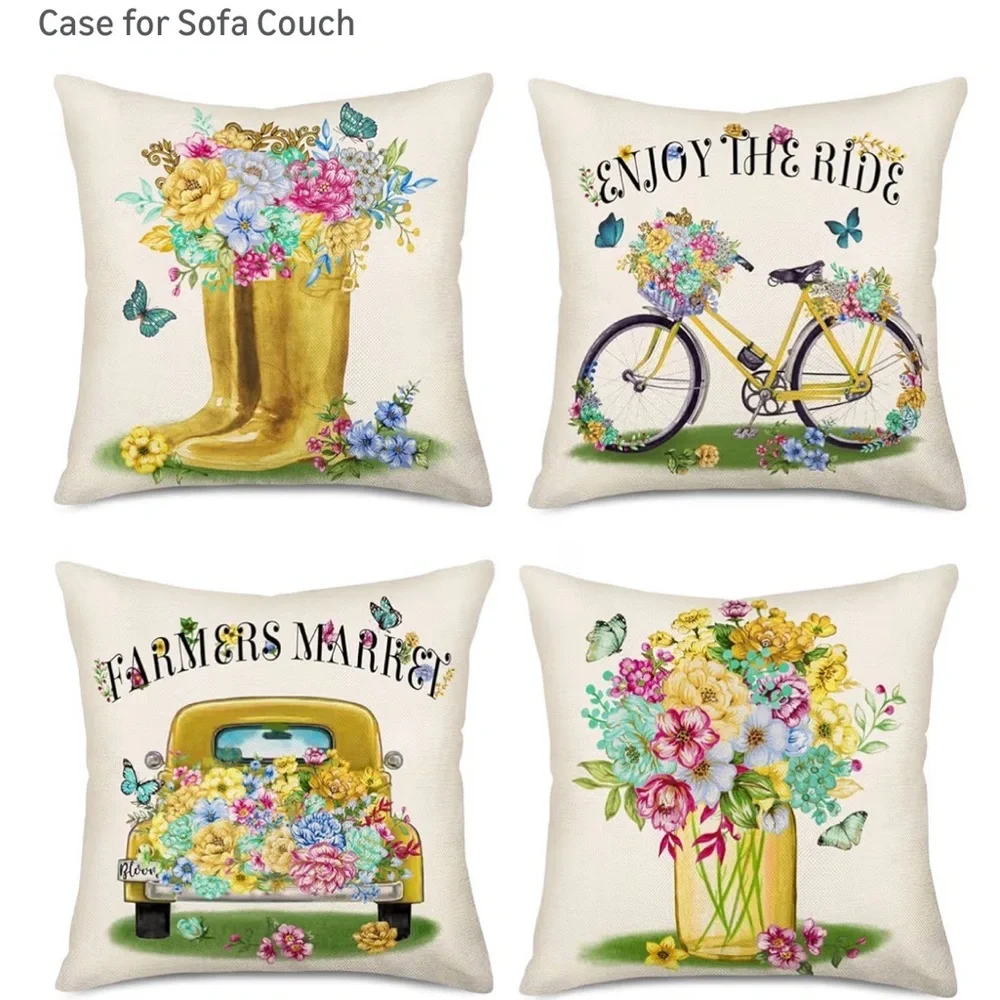 Floral Decorative Pillow Covers Set